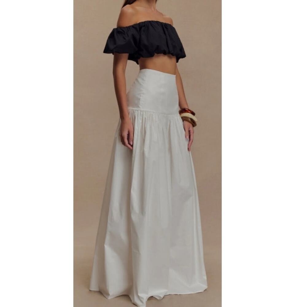 Meshki Autumn White Maxi Skirt 100% Cotton S - Picture 2 of 7